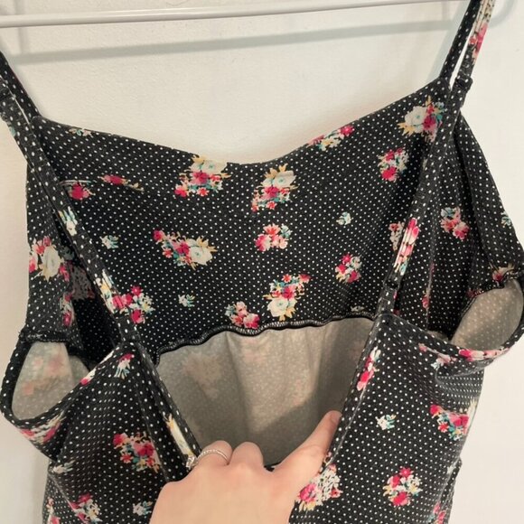 TORRID 3 Plus Size Floral Polka Dot Bustier Cami Black White Polka Dot Tank Top - Picture 14 of 15